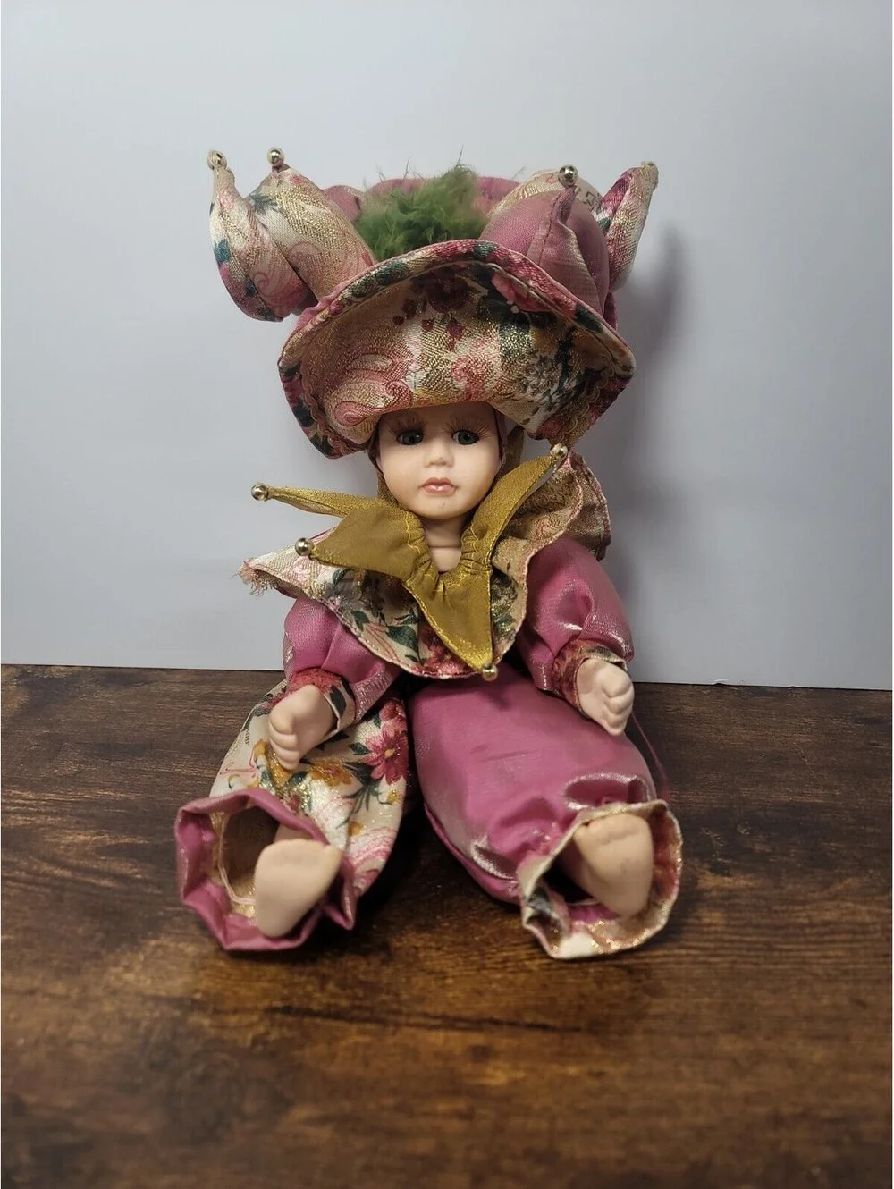 Jester Themed Porcelain Doll